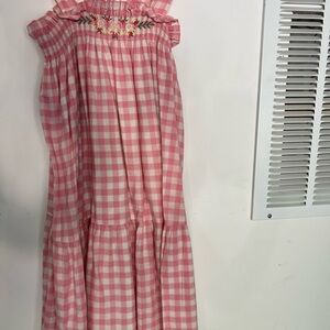 Benton pink Gingham Sleeveless Dress
